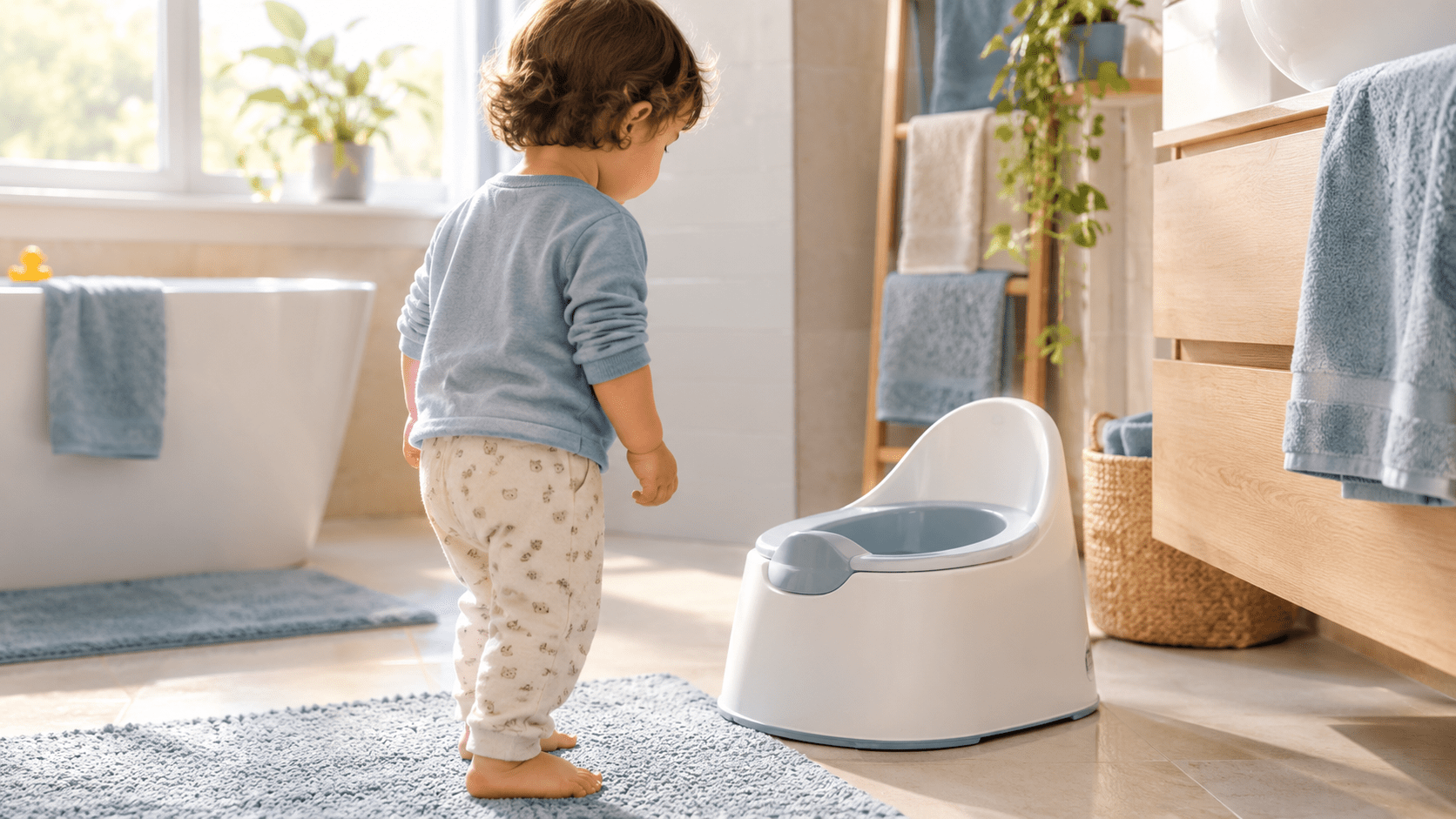 Cozy Toddler Potty Training Moment